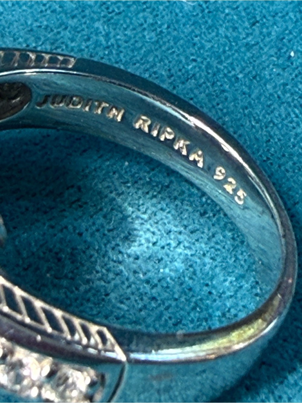 Judith Ripka Sterling Silver Blue Topaz & CZ Ring - Picture 13 of 13